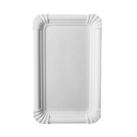 Assiettes, carton "pure" rectangulaire 11 cm x 17,5 cm blanc