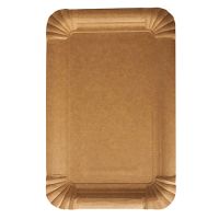 Assiettes, carton "pure" rectangulaire 13 cm x 20 cm marron