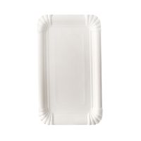 Assiettes, carton "pure" rectangulaire 13 cm x 20 cm blanc