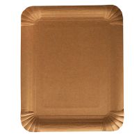 Assiettes, carton "pure" rectangulaire 16,5 cm x 20 cm marron
