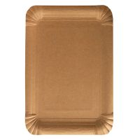 Assiettes, carton "pure" rectangulaire 16,5 cm x 23 cm marron