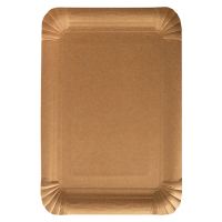 Assiettes, carton "pure" rectangulaire 18 cm x 26 cm marron