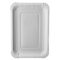 Assiettes, carton "pure" rectangulaire 18 cm x 26 cm blanc