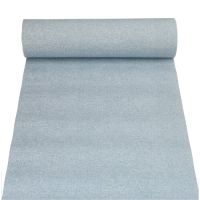 Chemin de table, aspect tissu, PV-tissu "ROYAL Collection" 24 m x 40 cm bleu artique "Textile"