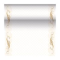 Chemin de table, aspect tissu, PV-tissu "ROYAL Collection" 24 m x 40 cm or "Megan"