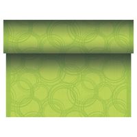 Chemin de table, aspect tissu, PV-tissu "ROYAL Collection" 24 m x 40 cm vert anis "Bubbles"