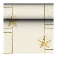 Chemin de table en tissu "ROYAL Collection" 24 m x 40 cm champagne "Rising Star"