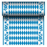 Chemin de table, aspect textile, Airlaid 24 m x 40 cm "Bavarois bleu"