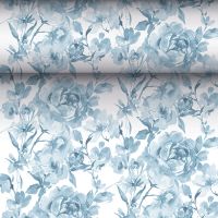 Chemin de table, aspect tissu, PV-tissu "ROYAL Collection" 24 m x 40 cm bleu "Rose"