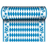 Chemin de table, aspect textile, Airlaid 24 m x 40 cm "Bavarois bleu"