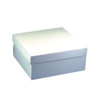 Boîtes à gateaux, carton avec couvercles rectangulaire 30 cm x 30 cm x 10 cm blanc