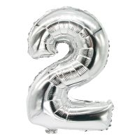 Ballon aluminium 35 cm x 20 cm argent "2"