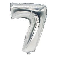 Ballon aluminium 35 cm x 20 cm argent "7"