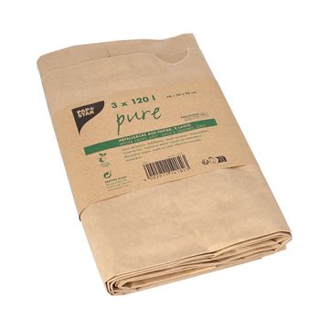 Sacs à compost bio en papier, 120 l, marron, H 95 x L 70 x P 25 cm