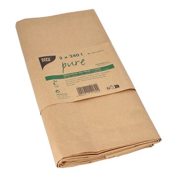 Sacs en papier recyclables, 2 couches de papier 240 l 115 cm x 80 cm x 30 cm marron