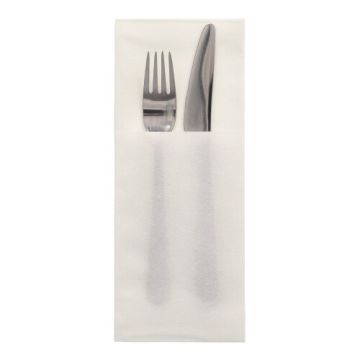 Pochettes à couverts, airlaid pliage 1/8 40 cm x 48 cm blanc