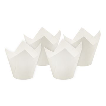 Moule en papier Ø 5 cm · 8,5 cm blanc "Tulip"