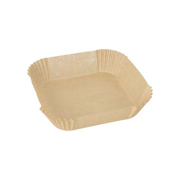 Papier cuisson 16 cm x 16 cm x 4,5 cm marron pour friteuses à air chaud