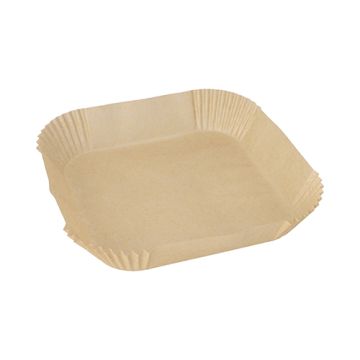 Papier cuisson 20 cm x 20 cm x 4,5 cm marron pour friteuses à air chaud
