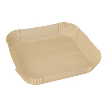 Papier cuisson 23 cm x 23 cm x 4,5 cm marron pour friteuses à air chaud