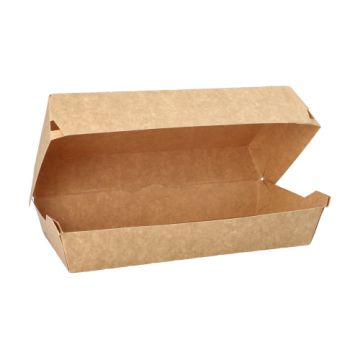 Boites à sandwich en carton fibres vierges "pure" 23,5 cm x  12 cm marron "100% Fair" grand format