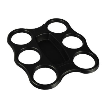 Plateaux de service, PS 22,4 cm x 24,4 cm x 2,4 cm noir pour 6 gobelets