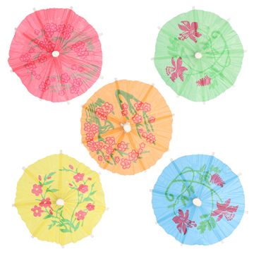 Piques décoratives 10 cm couleurs assorties "Ombrelles à glaces"