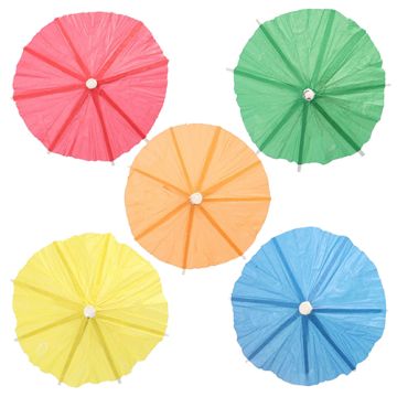 Piques décoratives 10 cm couleurs assorties "Ombrelle à glace, couleur unie"