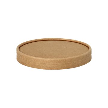 Couvercles pour terrines à soupe, carton rond Ø 11,5 cm · 1,6 cm marron
