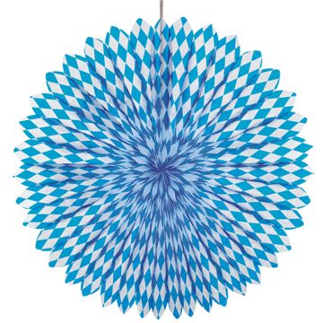 Eventail décoratif Ø 75 cm "Bavarois bleu" difficilement inflammable