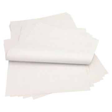 Papier d'emballage en cellulose 50 cm x 37,5 cm blanc 1/4 feuilles
