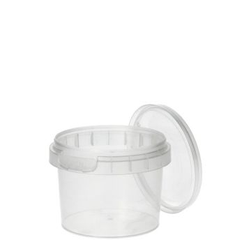Pots alimentaires, PP rond 120 ml Ø 6,9 cm · 5,1 cm transparent à fermeture originale