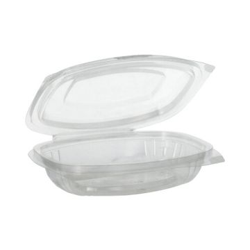 Boîtes traiteur avec couvercle-charnière incorporé en PLA "pure" 250 ml 3,1 cm x 16,1 cm x 13,2 cm