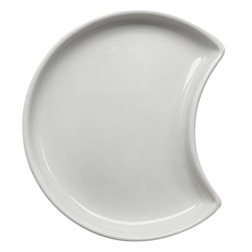 Assiettes en porcelaine demi-lune Ø 9 cm · 1,2 cm blanc "Ano"