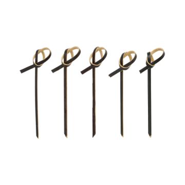 Piques apéritifs "Fingerfood" 6 cm noir "Knot"