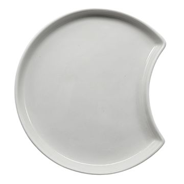 Assiettes en porcelaine demi-lune Ø 12 cm · 1,2 cm blanc "Ano"