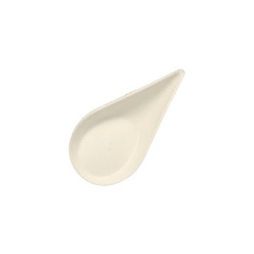 Assiettes "Fingerfood", canne à sucre "pure" 10,5 cm x 5,7 cm blanc "Drop"