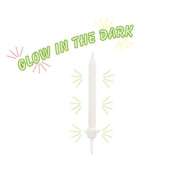 Bougies avec bougeoir 6 cm "Glow in the dark"