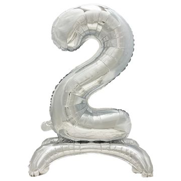 Ballon aluminium 73 cm argent "2" stehend