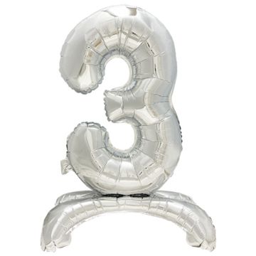 Ballon aluminium 73 cm argent "3" stehend