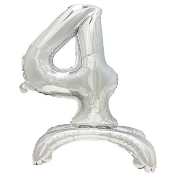 Ballon aluminium 73 cm argent "4" stehend