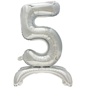 Ballon aluminium 73 cm argent "5" stehend