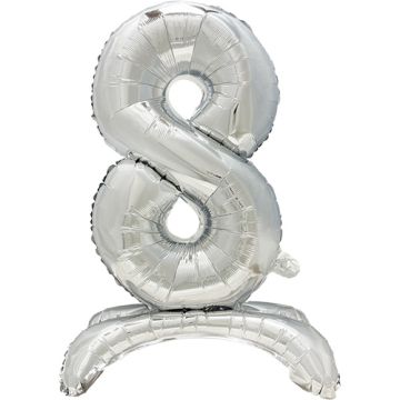 Ballon aluminium 73 cm argent "8" stehend