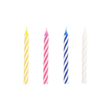 Bougies d'anniversaire 6 cm couleurs assorties