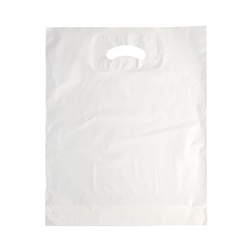 Sacs avec poignées en L.D.P.E. 44 cm x 36 cm x 9 cm blanc