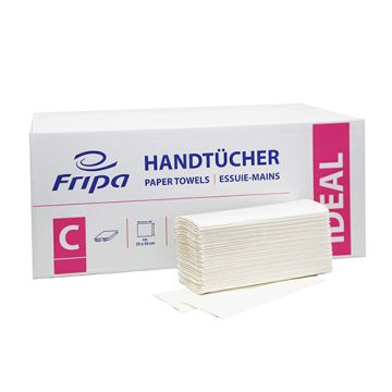 Papier essuie-mains pliage en C 50 cm x 25 cm ultra blanc 1 pli