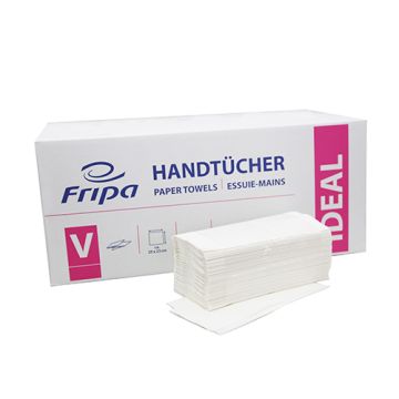 Papier essuie-mains pliage en V 23 cm x 25 cm ultra blanc  Zick Zack, 1 pli