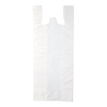 Sacs bretelle en H.D.P.E. 55 cm x 22 cm x 15 cm blanc moyen