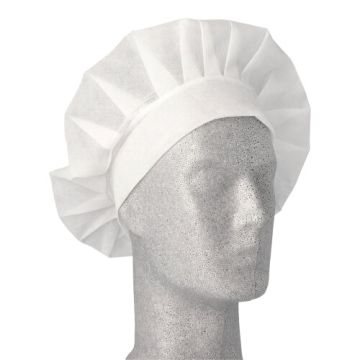 "WORK-INN/-PS" Toque de cuisinier, viscose Ø 30 cm · 17 cm blanc "France"