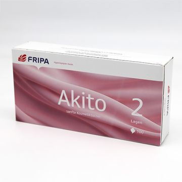 Lingettes cosmétiques 20 cm x 21 cm blanc de haute "akito" 2 plis
